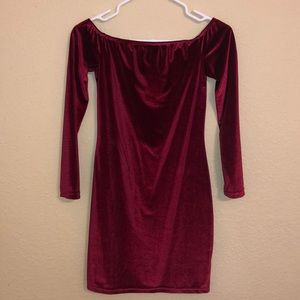 Velvet Off The Shoulder Dress